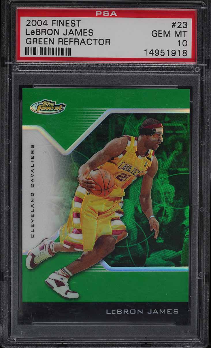 2004 Finest Green Refractor LeBron James /49 #23 PSA 10 GEM MINT
