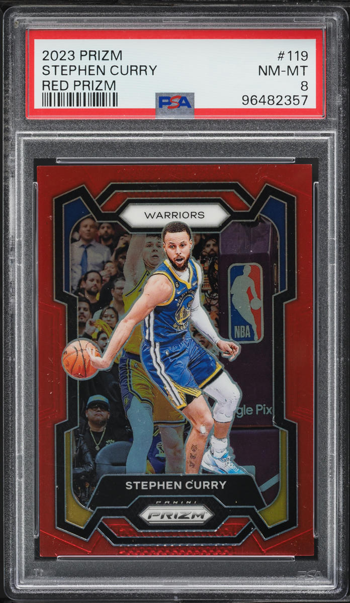 2023 Panini Prizm Red Stephen Curry /299 #119 PSA 8 NM-MT