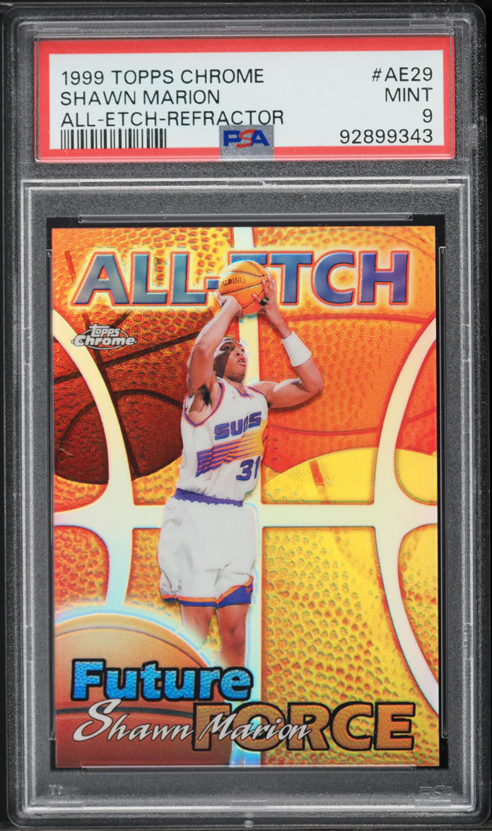 1999 Topps Chrome All-Etch Refractor Shawn Marion ROOKIE #AE29 PSA 9 MINT