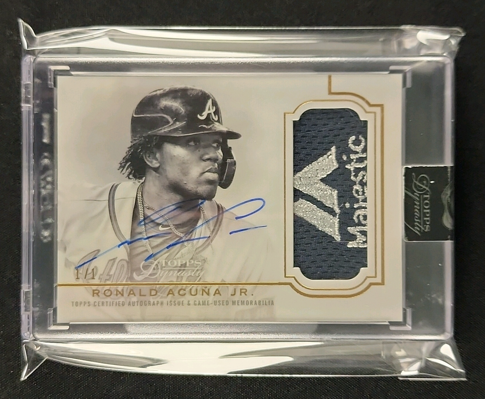 2020 Topps Dynasty Gold Ronald Acuna Jr. PATCH AUTO 1/1 #DAP-RA8 MBA AUTH