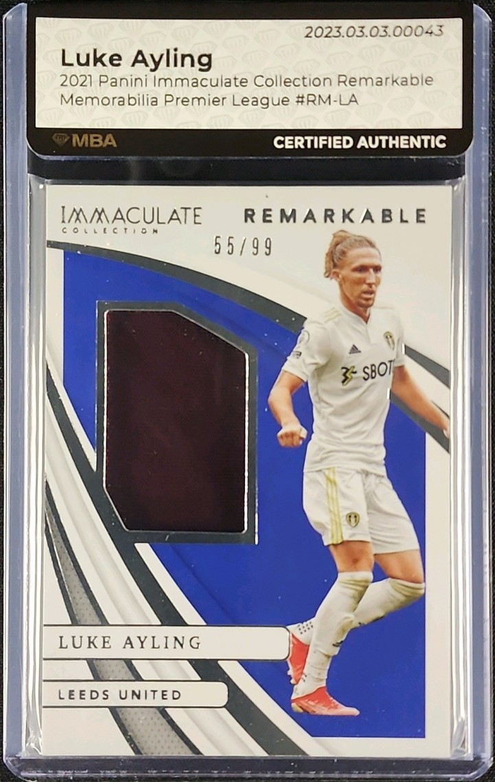 2021 Immaculate Collection Remarkable Luke Ayling PATCH /99 #RM-LA MBA AUTH