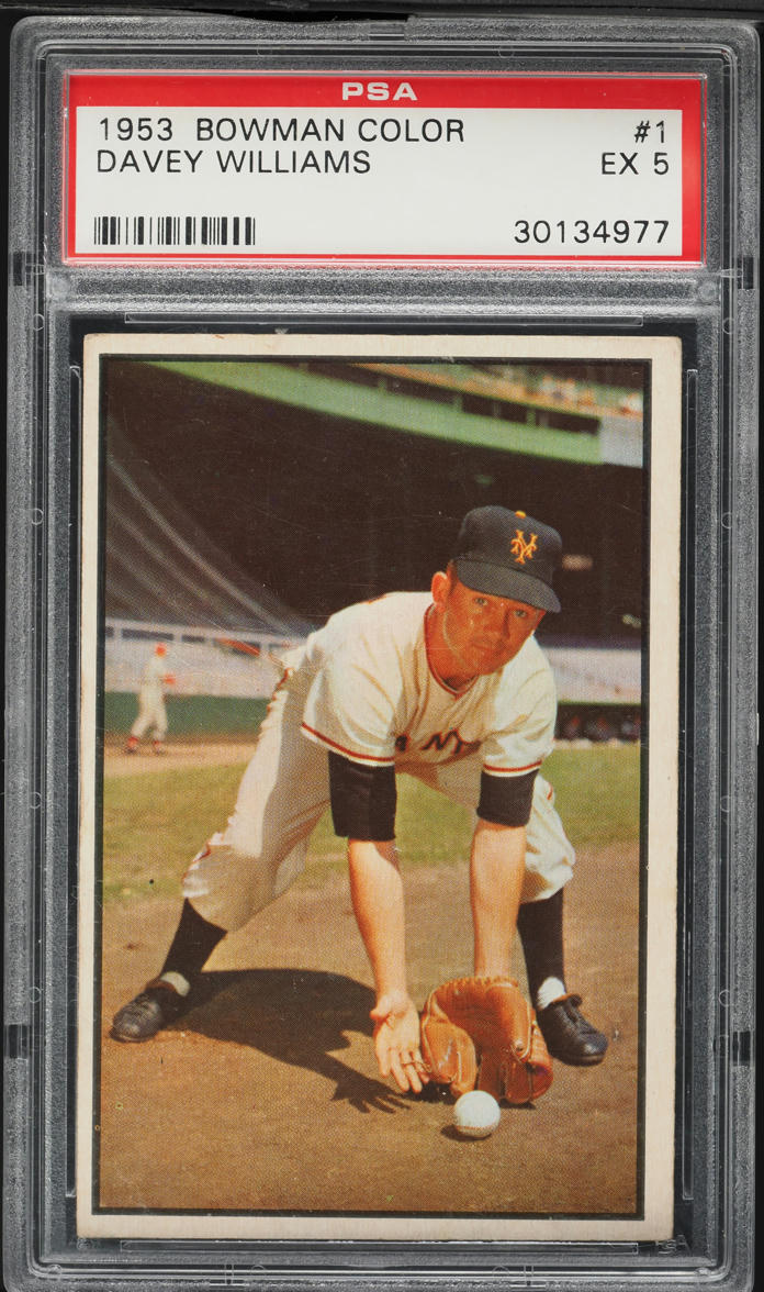 1953 Bowman Color Davey Williams #1 PSA 5 EX