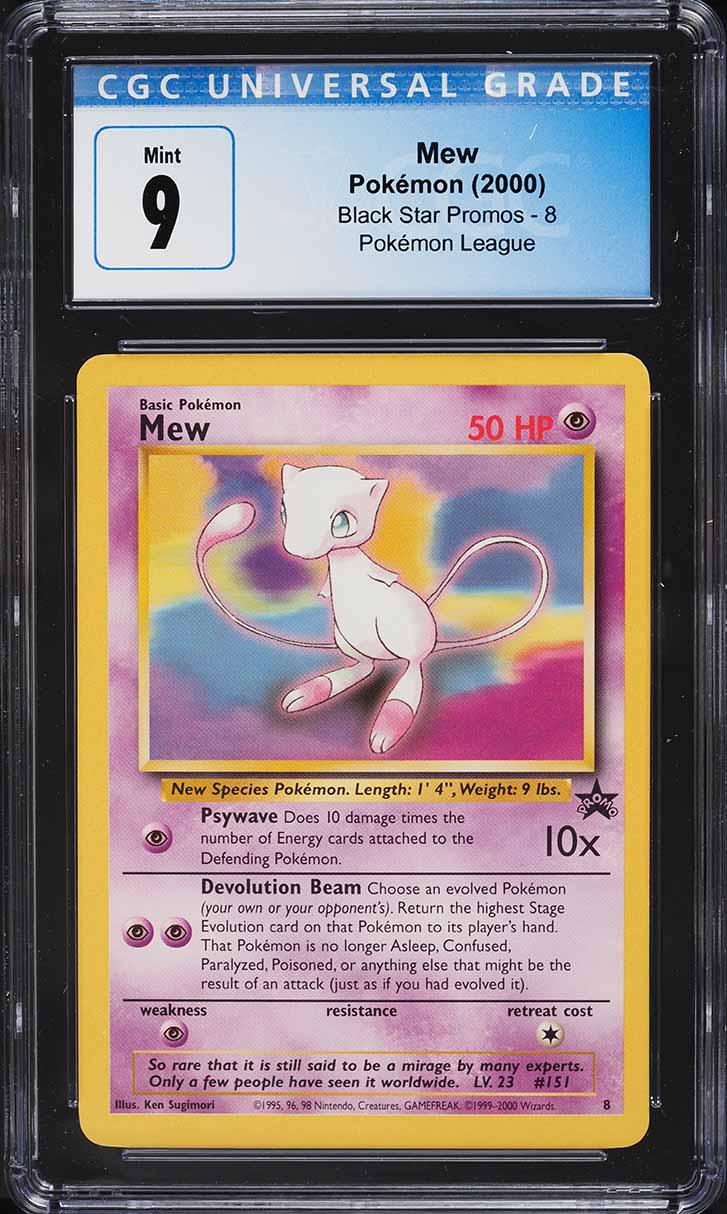 2000 Pokemon League Black Star Promo Mew #8 CGC 9 MINT