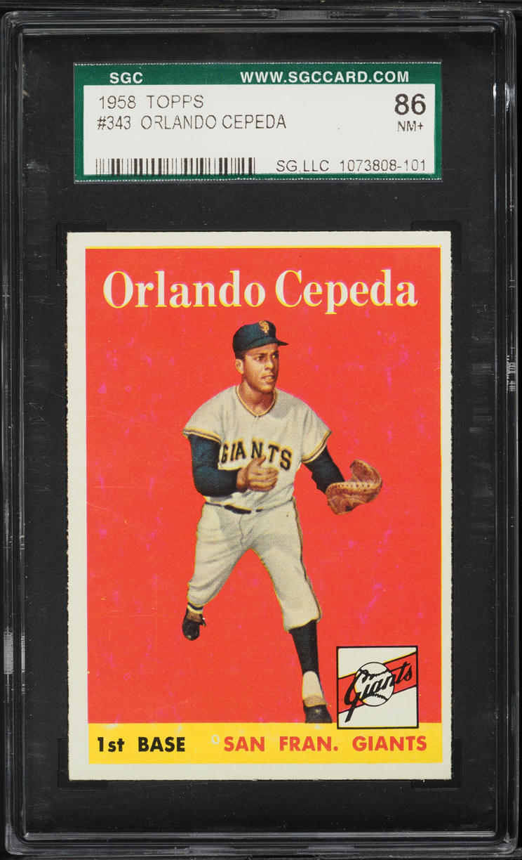 1958 Topps Orlando Cepeda ROOKIE #343 SGC 7.5 NRMT+