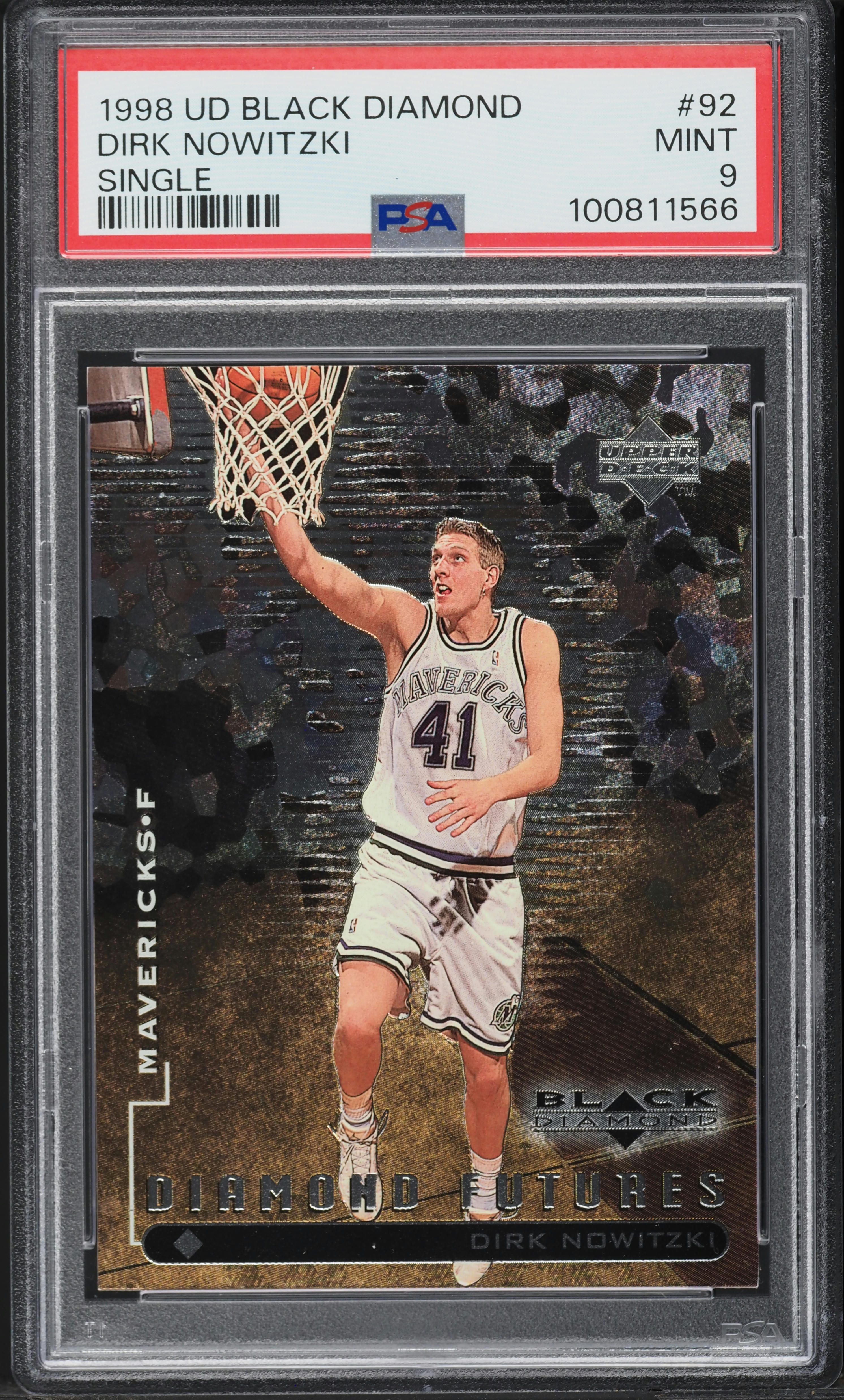 1998 Upper Deck Black Diamond Single Dirk Nowitzki ROOKIE #92 PSA 9 MINT