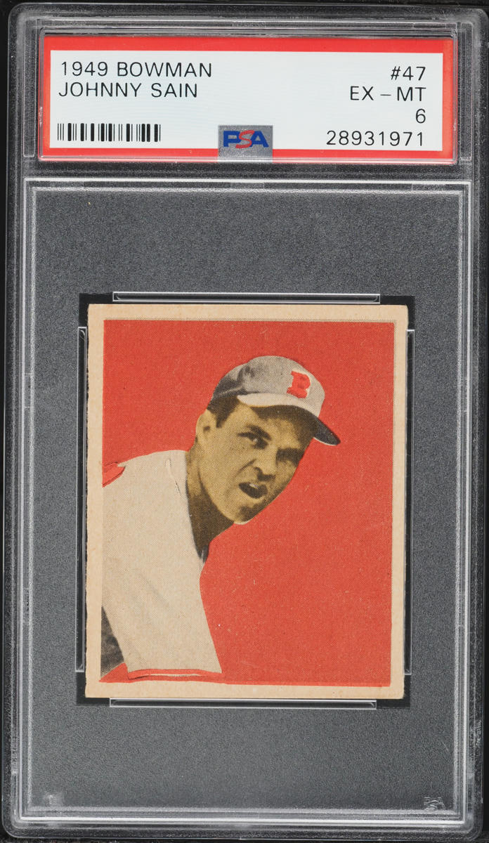 1949 Bowman Johnny Sain #47 PSA 6 EXMT
