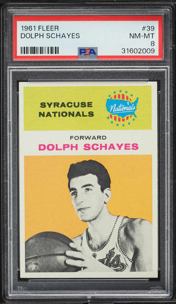 1961 Fleer Basketball Dolph Schayes #39 PSA 8 NM-MT