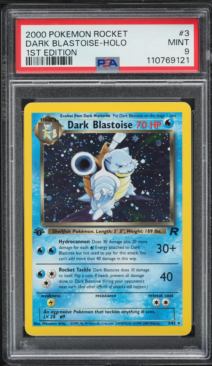2000 Pokemon Team Rocket 1st Edition Holo Dark Blastoise #3 PSA 9 MINT