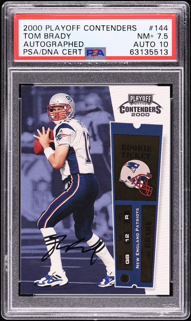 2000 Playoff Contenders Tom Brady ROOKIE AUTO DNA 10 #144 PSA 7.5 NRMT+