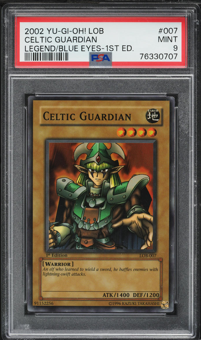 2002 Yu-Gi-Oh! Legend Of Blue Eyes 1st Edition Celtic Guardian #LOB-007 PSA 9