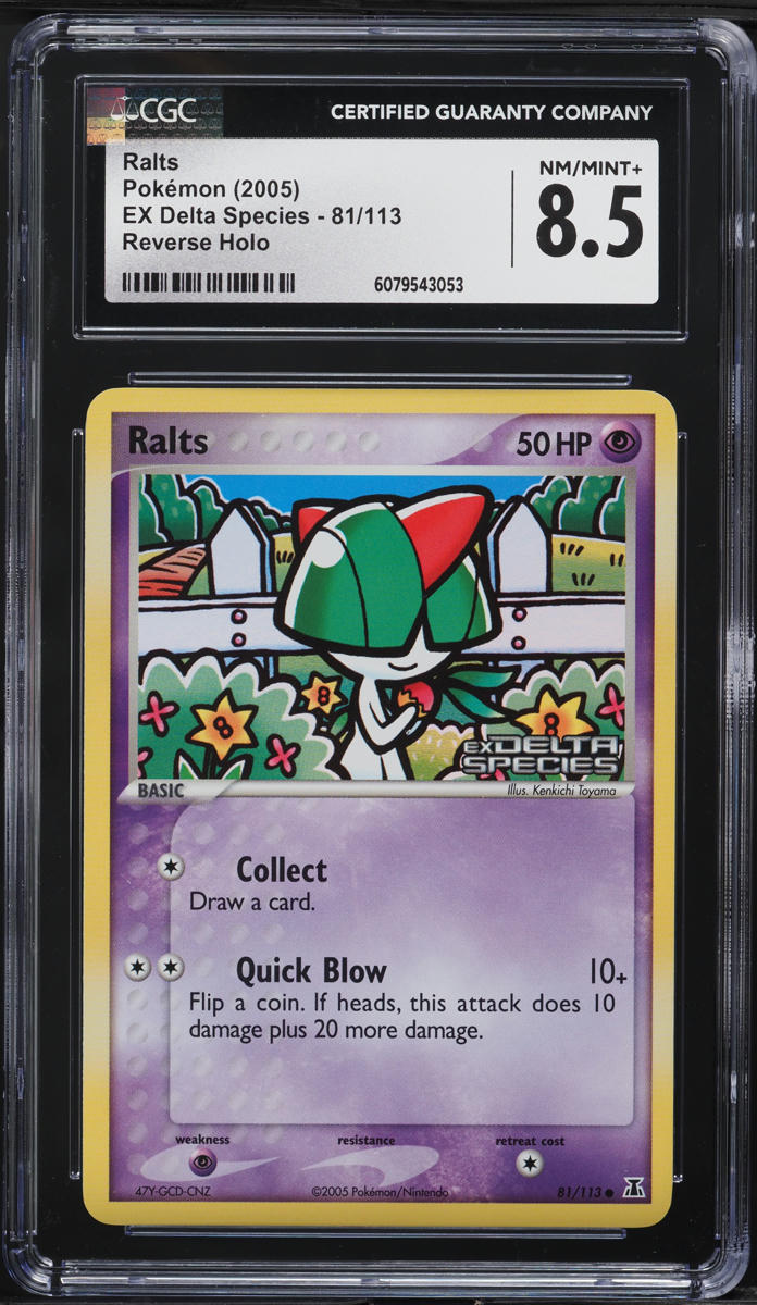 2005 Pokemon EX Delta Species Reverse Holo Ralts #81 CGC 8.5 NM-MT+