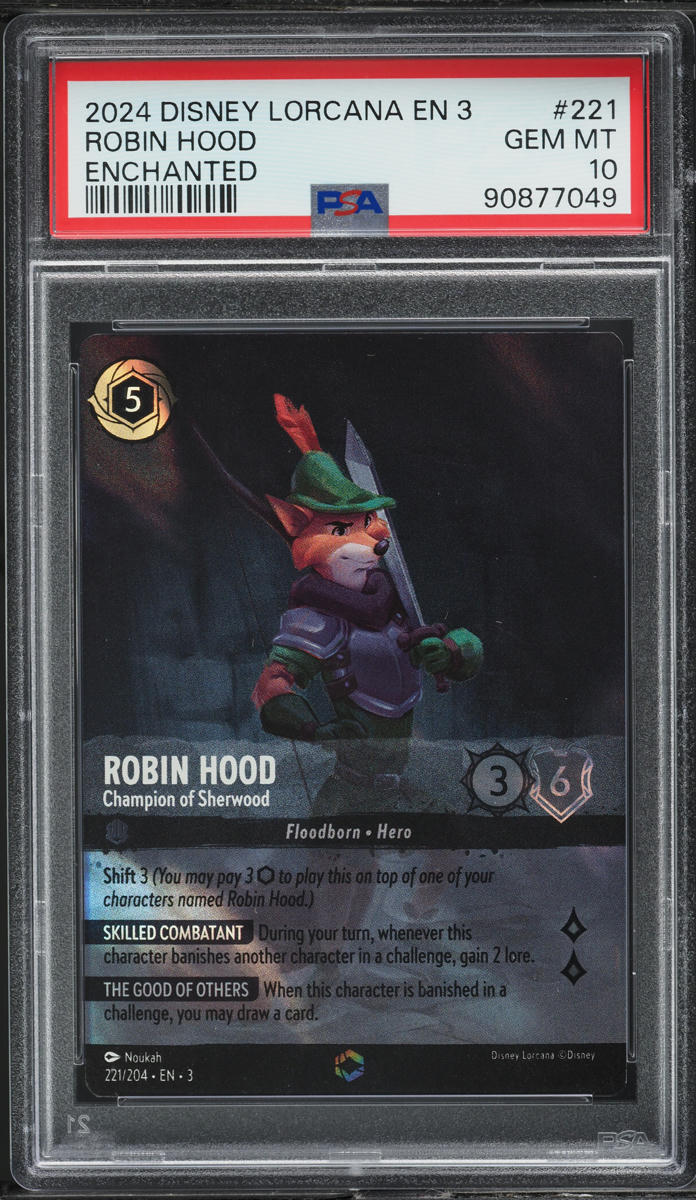 2024 Disney Lorcana Into The Inklands Enchanted Robin Hood #221 PSA 10 GEM MINT