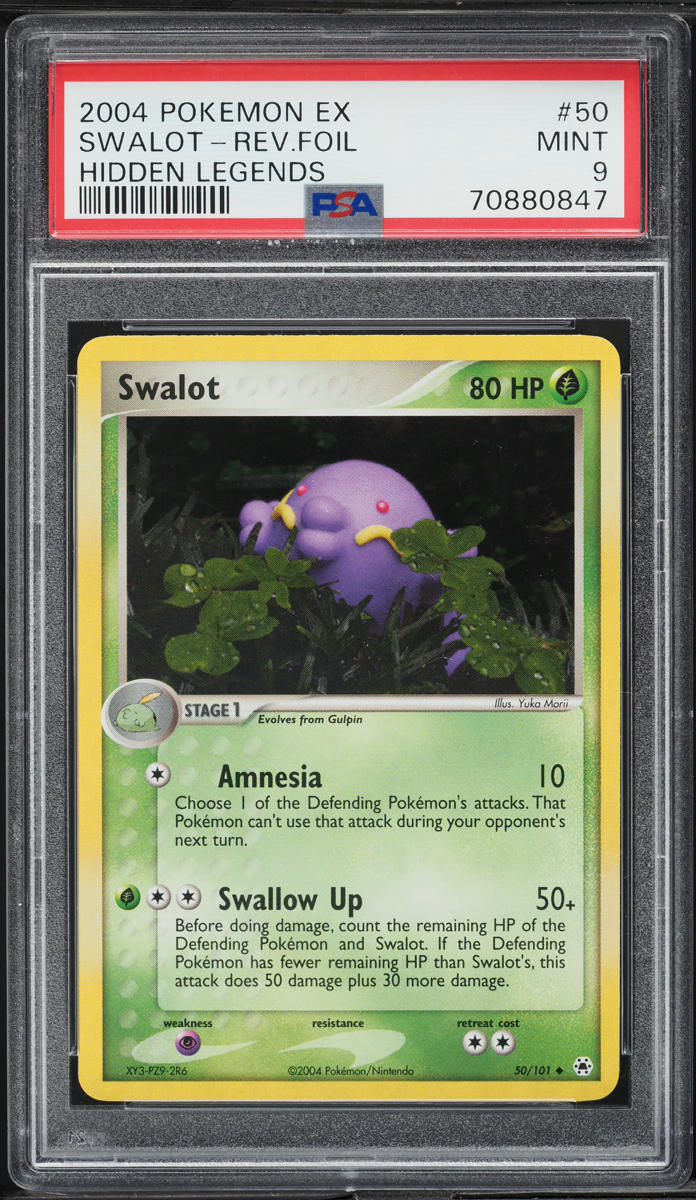 2004 Pokemon EX Hidden Legends Reverse Holo Swalot #50 PSA 9 MINT