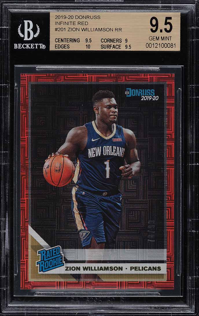 2019 Donruss Infinite Red Zion Williamson ROOKIE RC /99 #201 BGS 9.5 GEM MINT