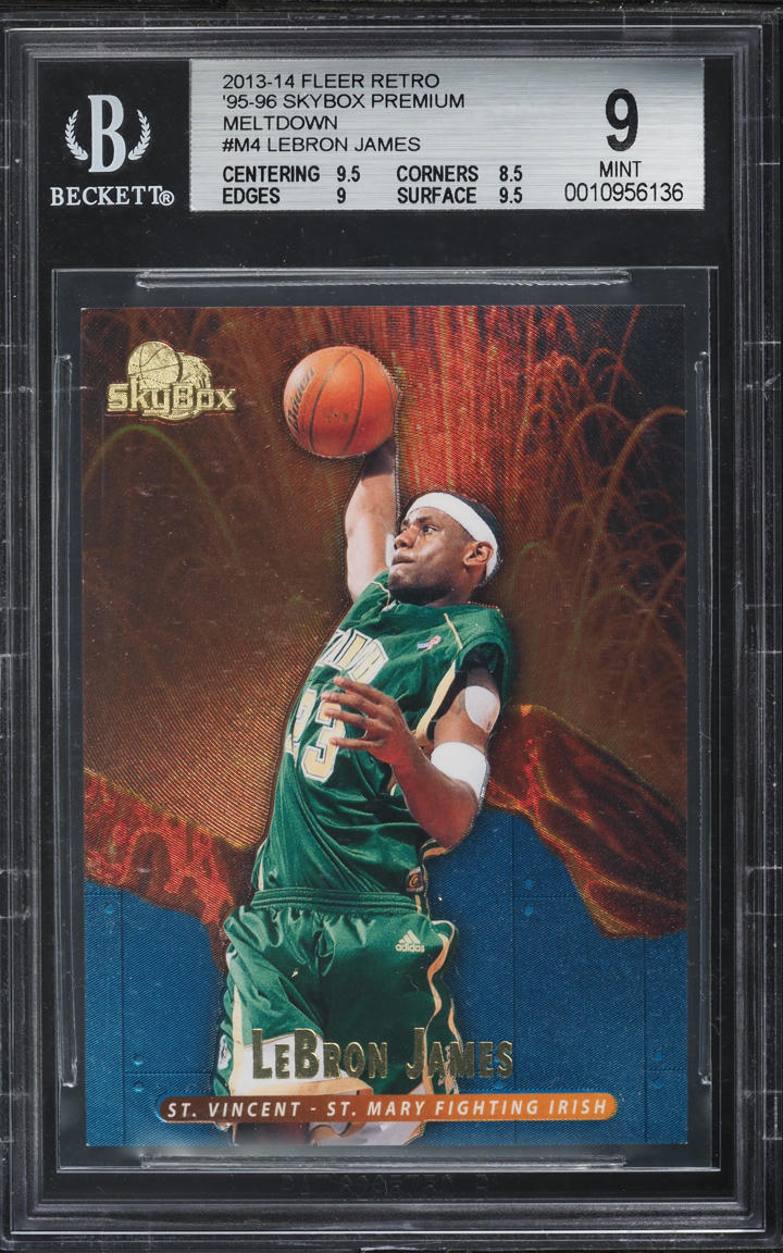 2013 Fleer Retro '95 Skybox Premium Meltdown LeBron James #M4 BGS 9 MINT