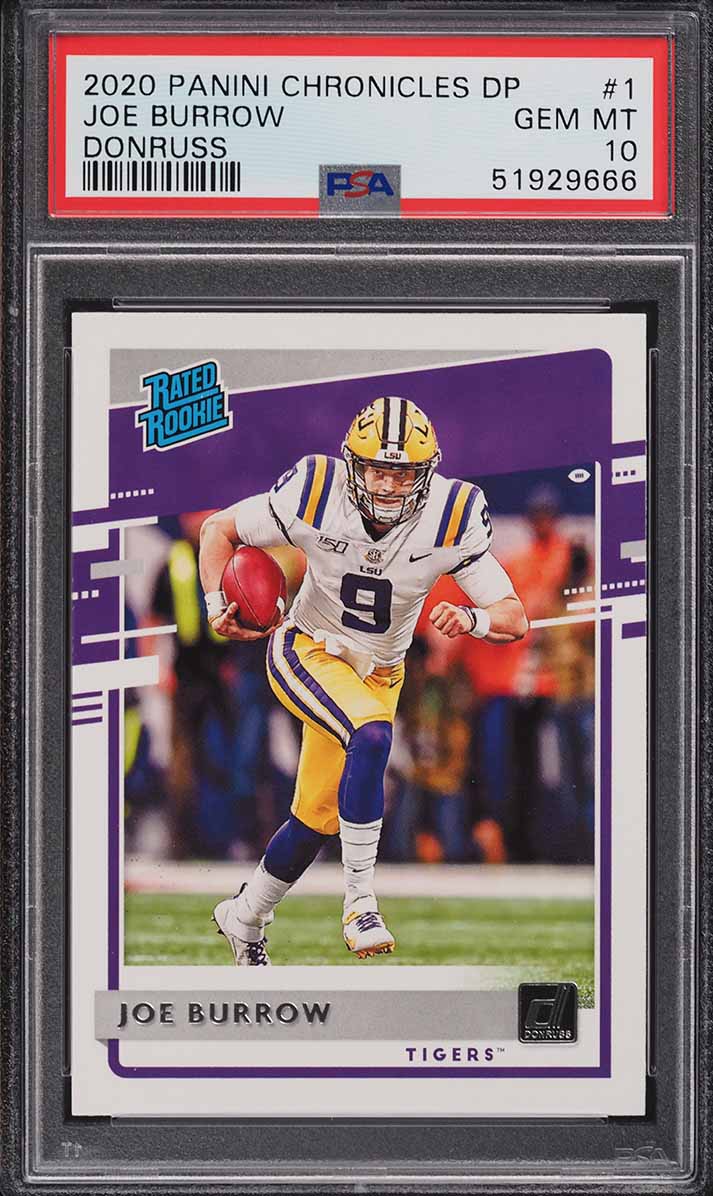 2020 Panini Chronicles Draft Donruss Joe Burrow ROOKIE #1 PSA 10 GEM MINT