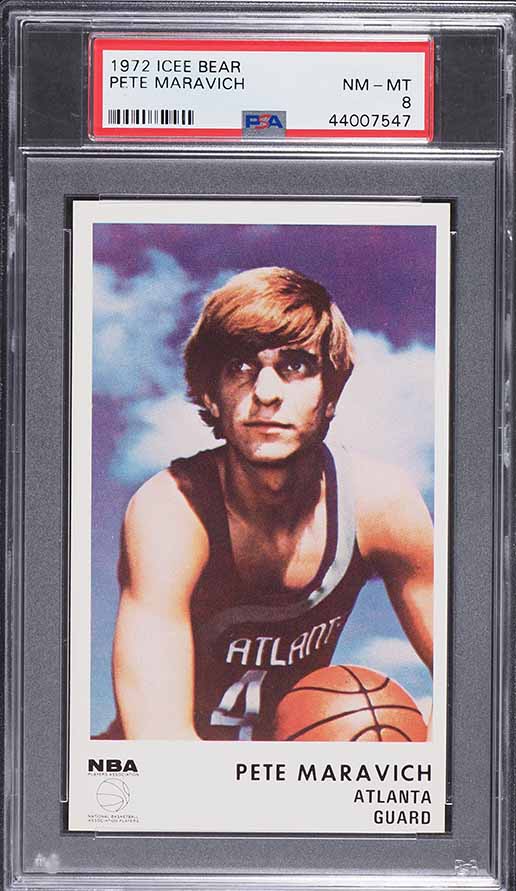 1972 Icee Bear Basketball Pete Maravich PSA 8 NM-MT