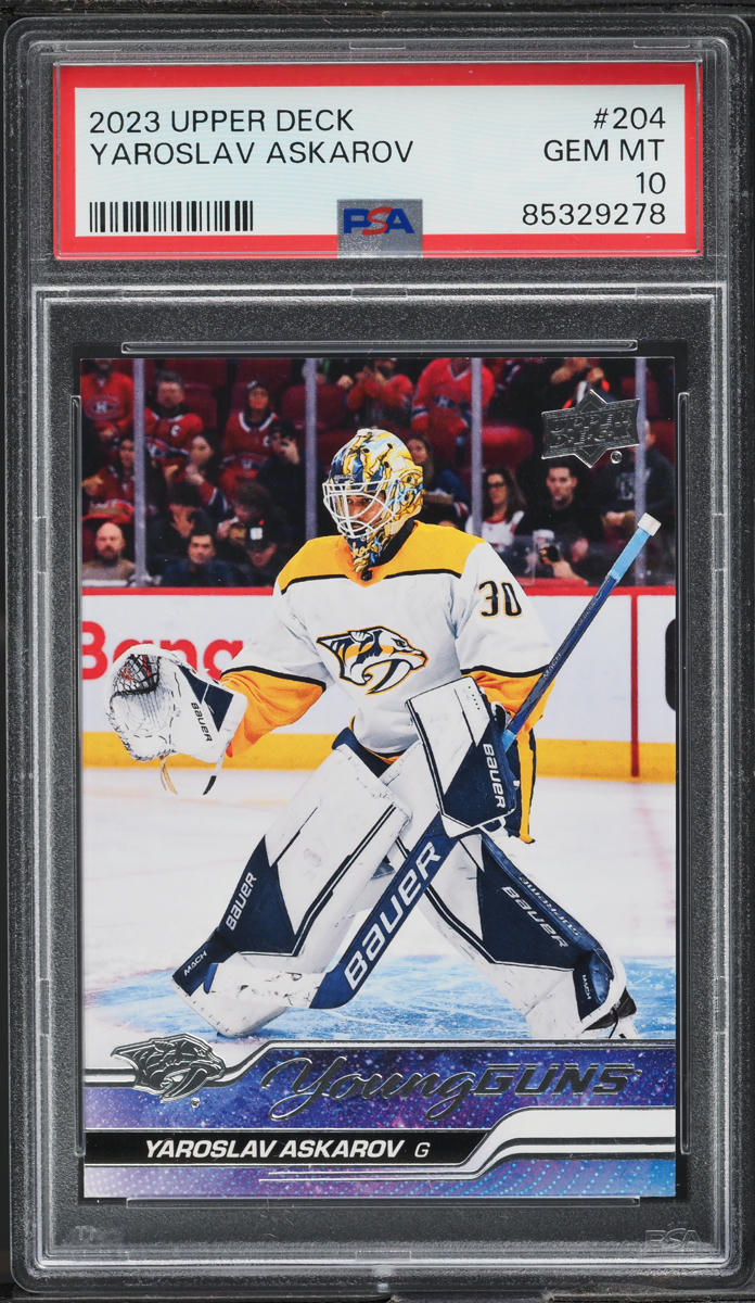 2023 Upper Deck Young Guns Yaroslav Askarov ROOKIE #204 PSA 10 GEM MINT