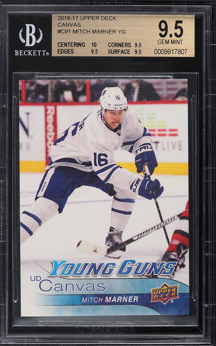 2016 Upper Deck Canvas Young Guns Mitch Marner ROOKIE #C91 BGS 9.5 GEM MINT