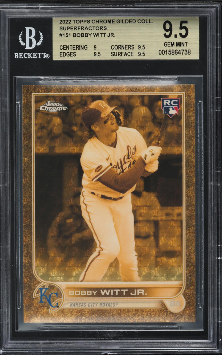 2022 Topps Chrome Gilded Collection Superfractor Bobby Witt Jr. RC 1/1 BGS 9.5