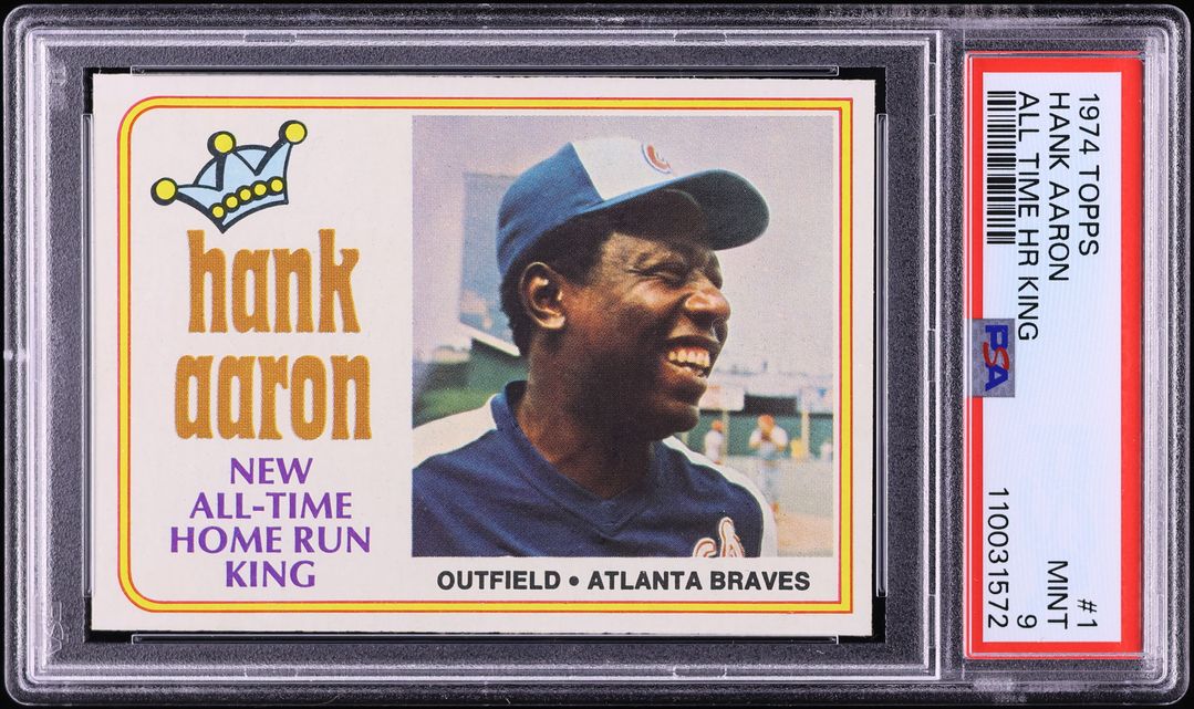 1974 Topps Hank Aaron ALL-TIME HOME RUN KING #1 PSA 9 MINT