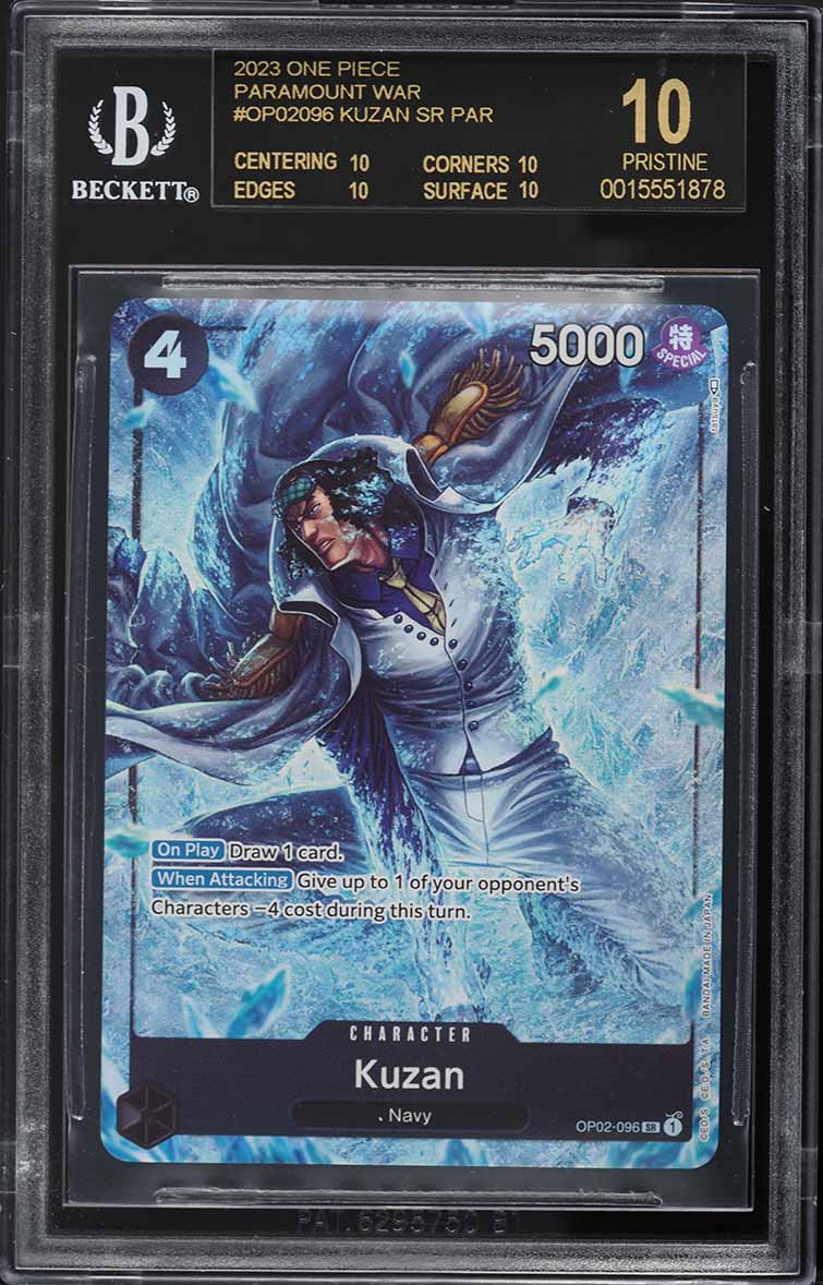 2023 One Piece Paramount War Alt Art Kuzan #OP02-096 BGS 10 PRISTINE BLACK LABEL
