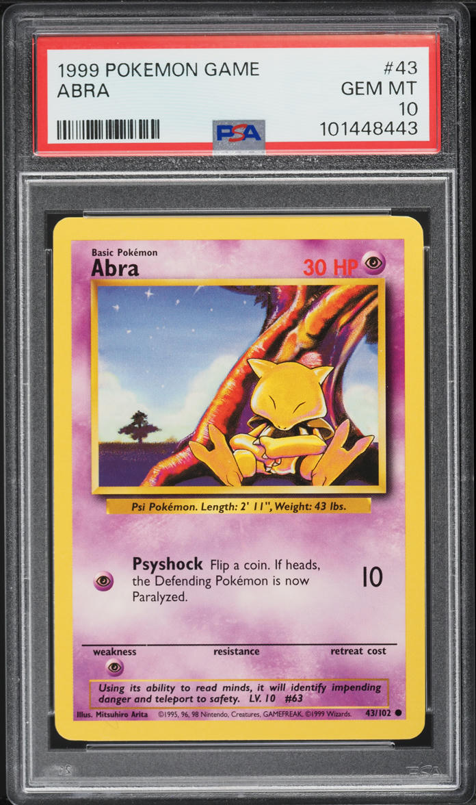 1999 Pokemon Base Set Abra #43 PSA 10 GEM MINT