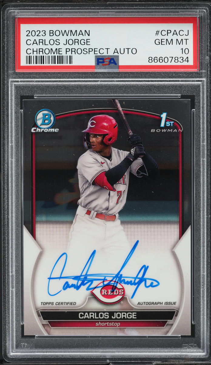 2023 Bowman Chrome Carlos Jorge PROSPECT AUTO #CPACJ PSA 10 GEM MINT