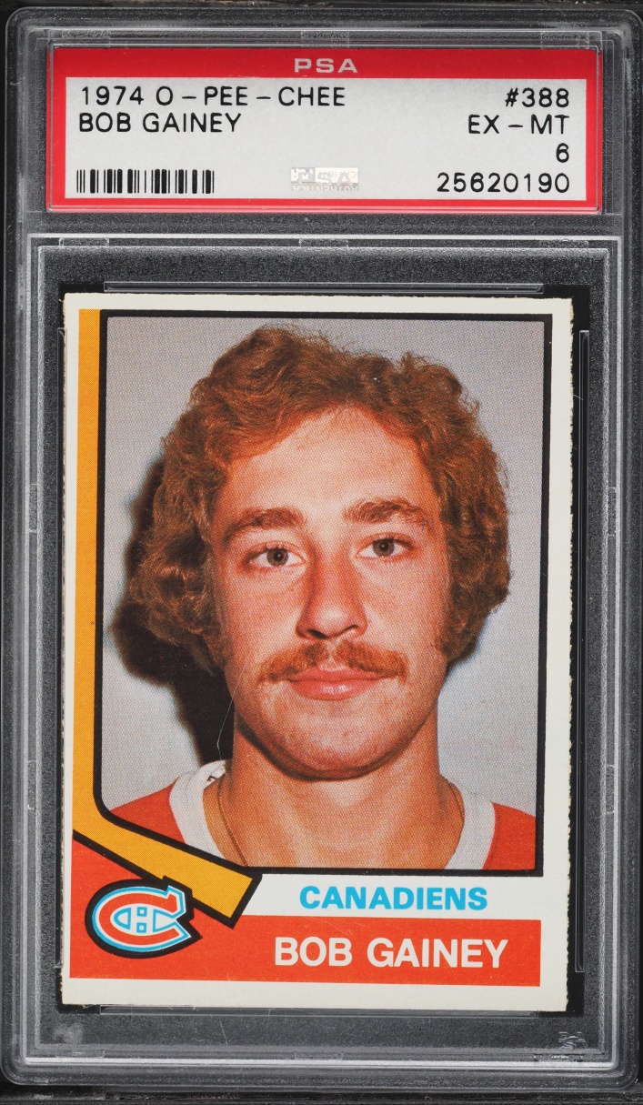 1974 O-Pee-Chee Hockey Bob Gainey ROOKIE #388 PSA 6 EXMT
