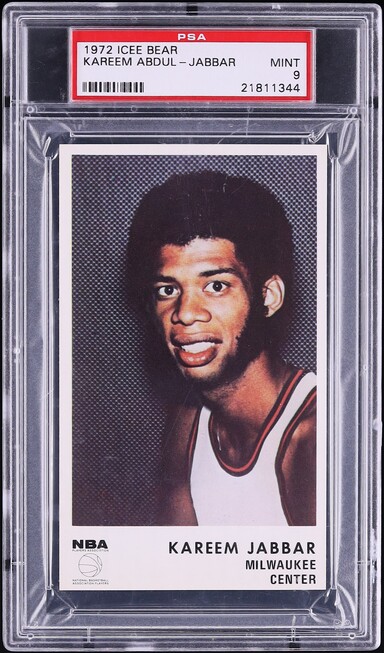 1972 Icee Bear Basketball Kareem Abdul-Jabbar PSA 9 MINT