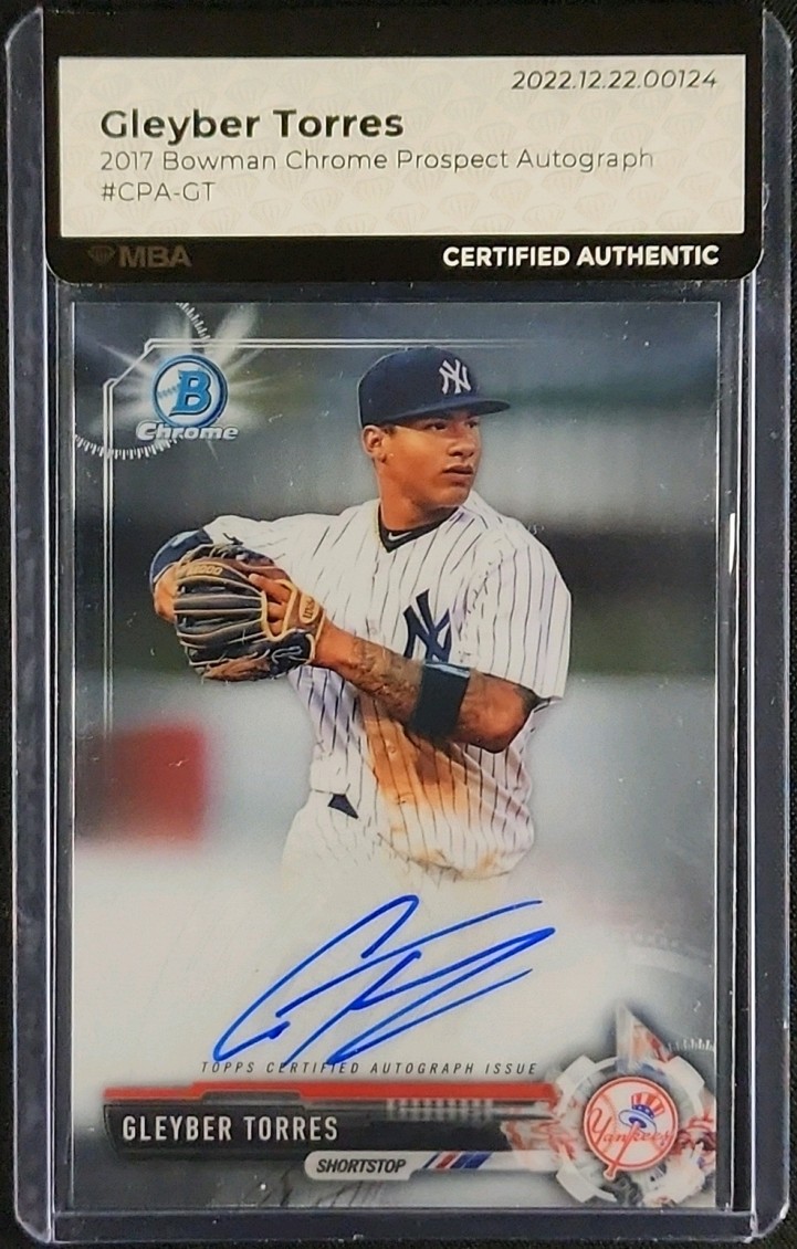 2017 Bowman Chrome Prospect Gleyber Torres ROOKIE AUTO #CPA-GT MBA AUTH