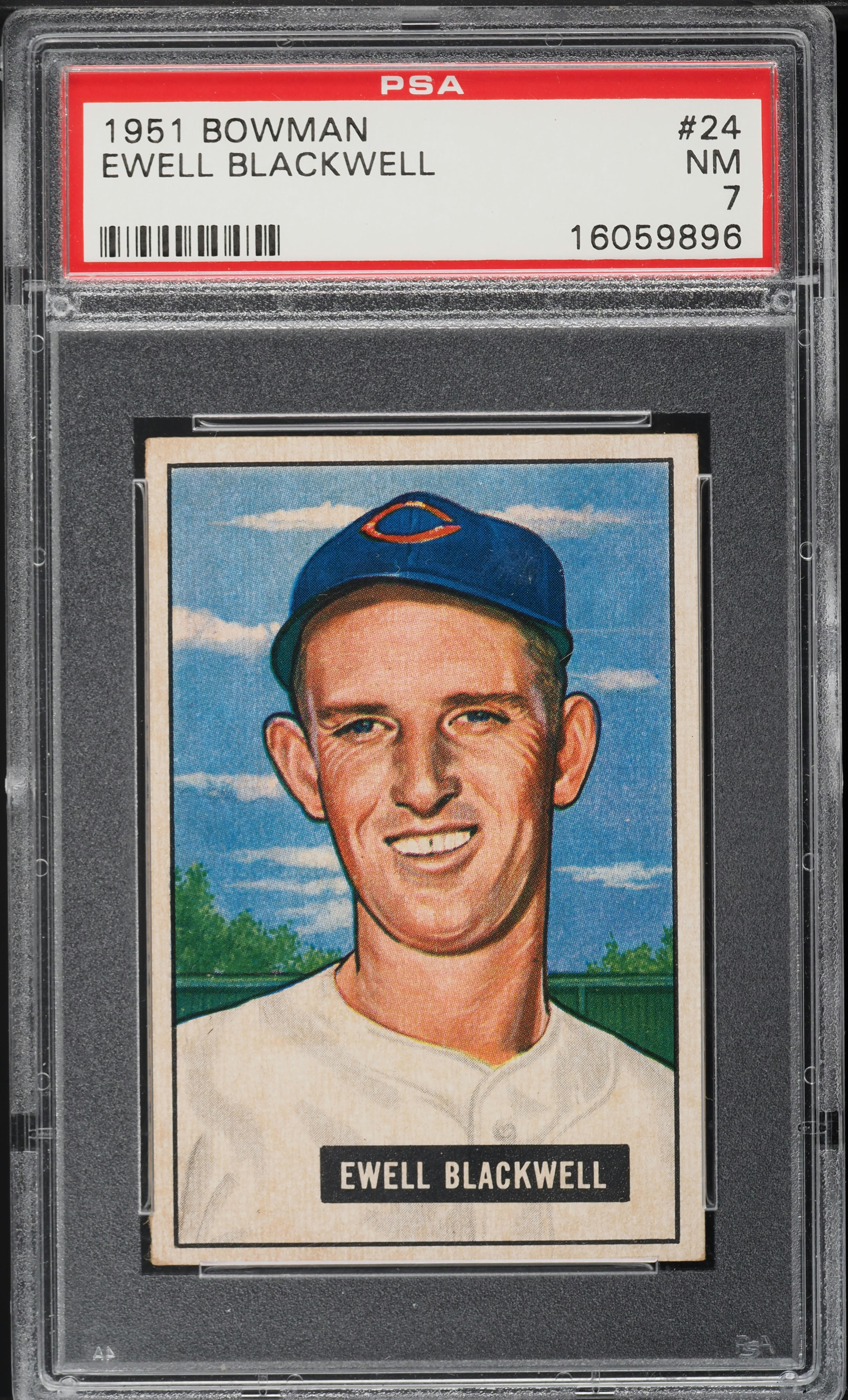 1951 Bowman Ewell Blackwell #24 PSA 7 NRMT