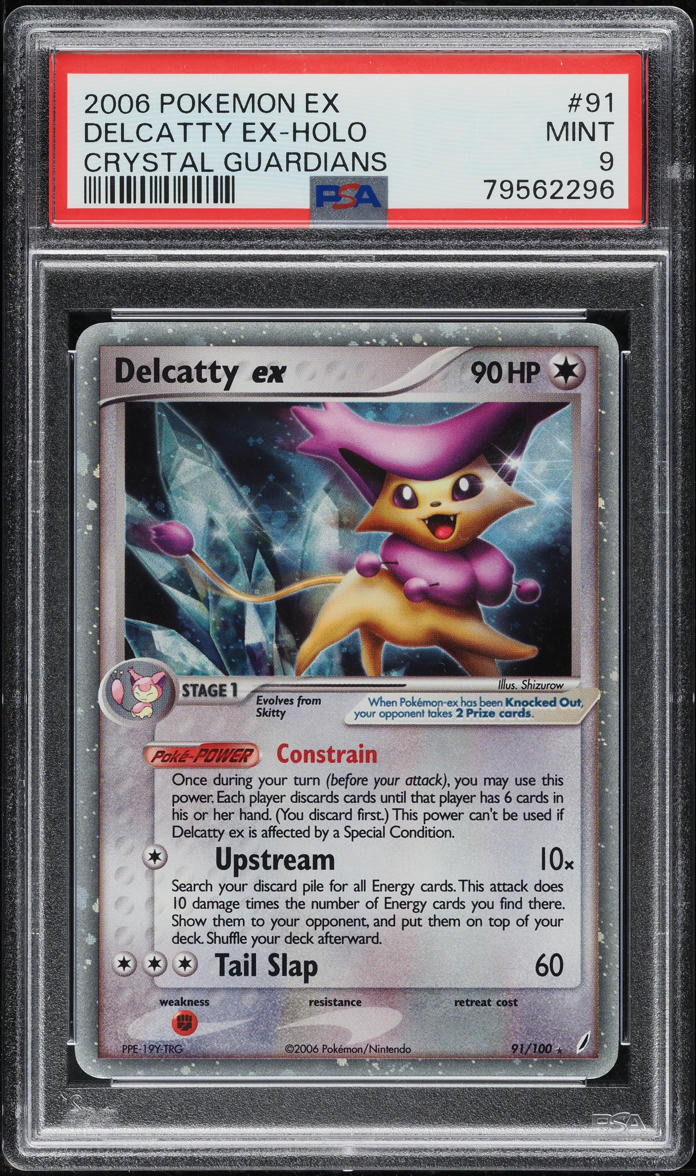 2006 Pokemon EX Crystal Guardians Holo Delcatty Ex #91 PSA 9 MINT