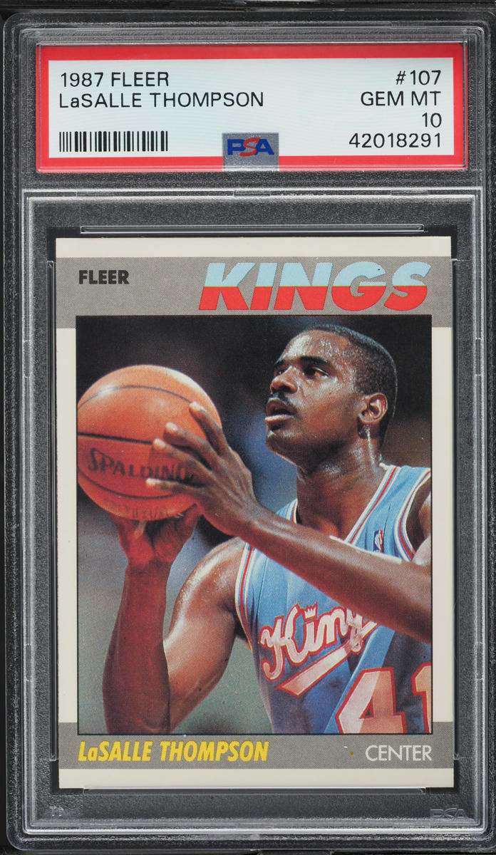 1987 Fleer Basketball LaSalle Thompson #107 PSA 10 GEM MINT