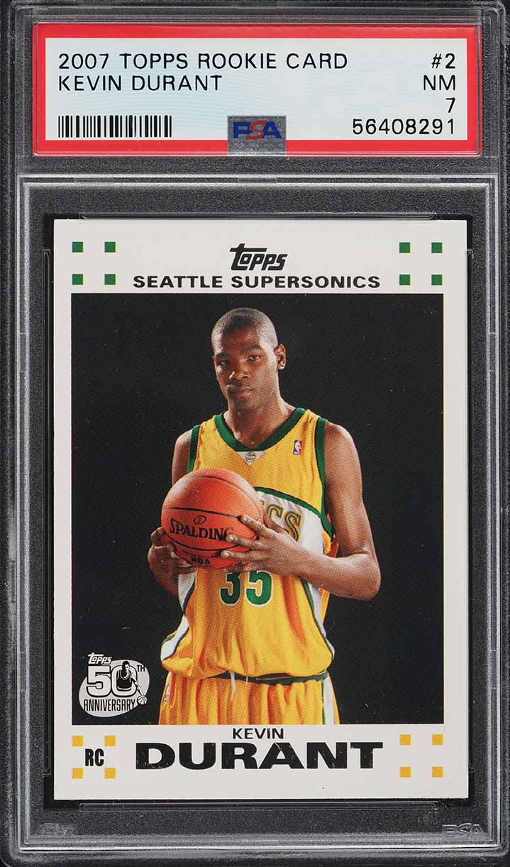 2007 Topps Basketball Kevin Durant ROOKIE #2 PSA 7 NRMT