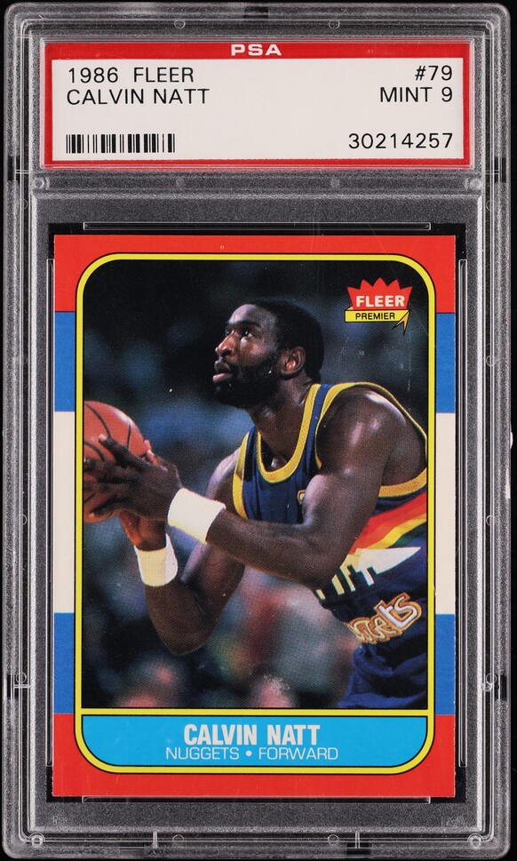 1986 Fleer Basketball Calvin Natt #79 PSA 9 MINT