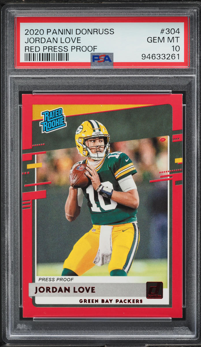 2020 Donruss Red Press Proof Jordan Love ROOKIE #304 PSA 10 GEM MINT