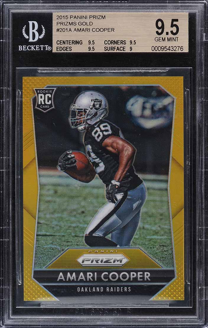 2015 Panini Prizm Gold Amari Cooper ROOKIE RC /10 #201A BGS 9.5 GEM MINT