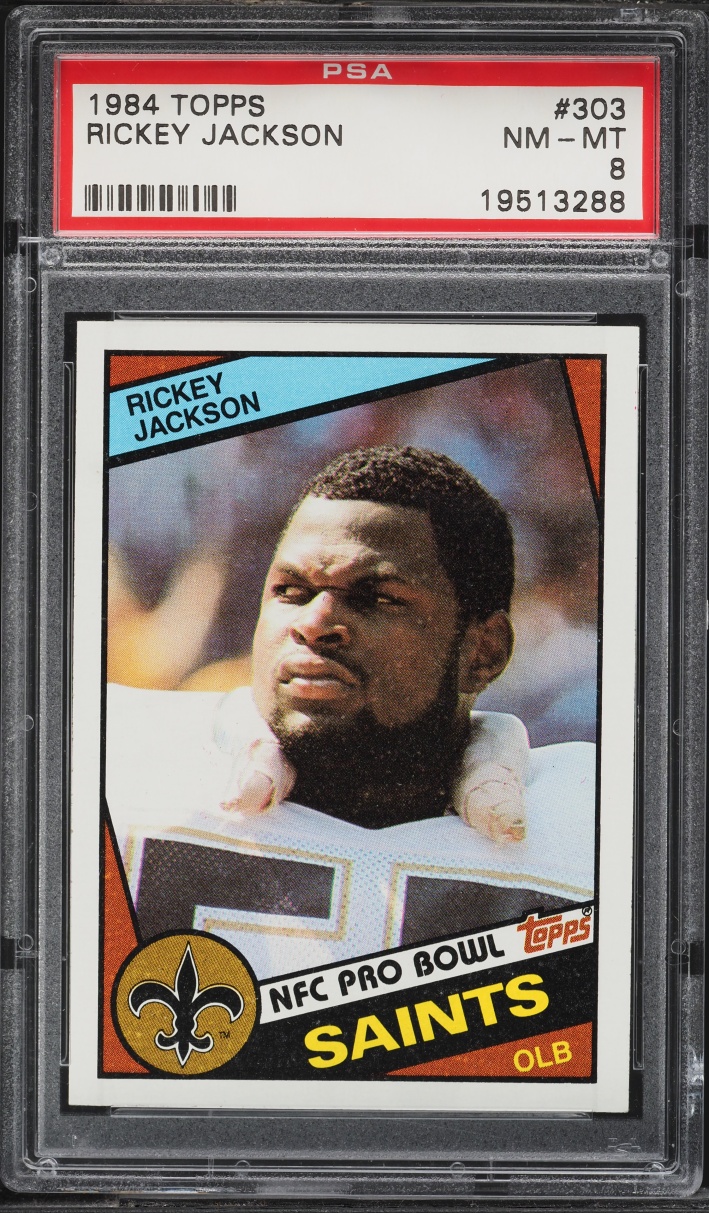 1984 Topps Football Rickey Jackson ROOKIE #303 PSA 8 NM-MT