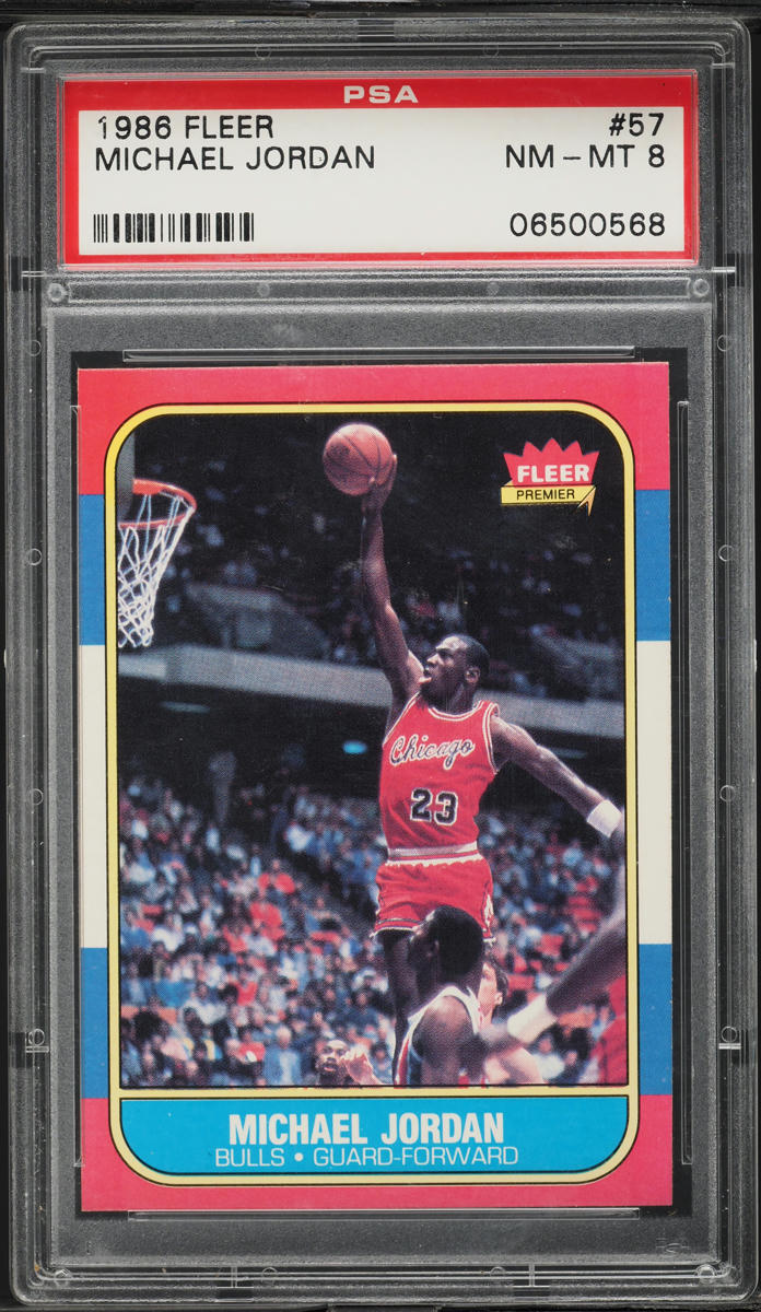 1986 Fleer Basketball Michael Jordan ROOKIE #57 PSA 8 NM-MT