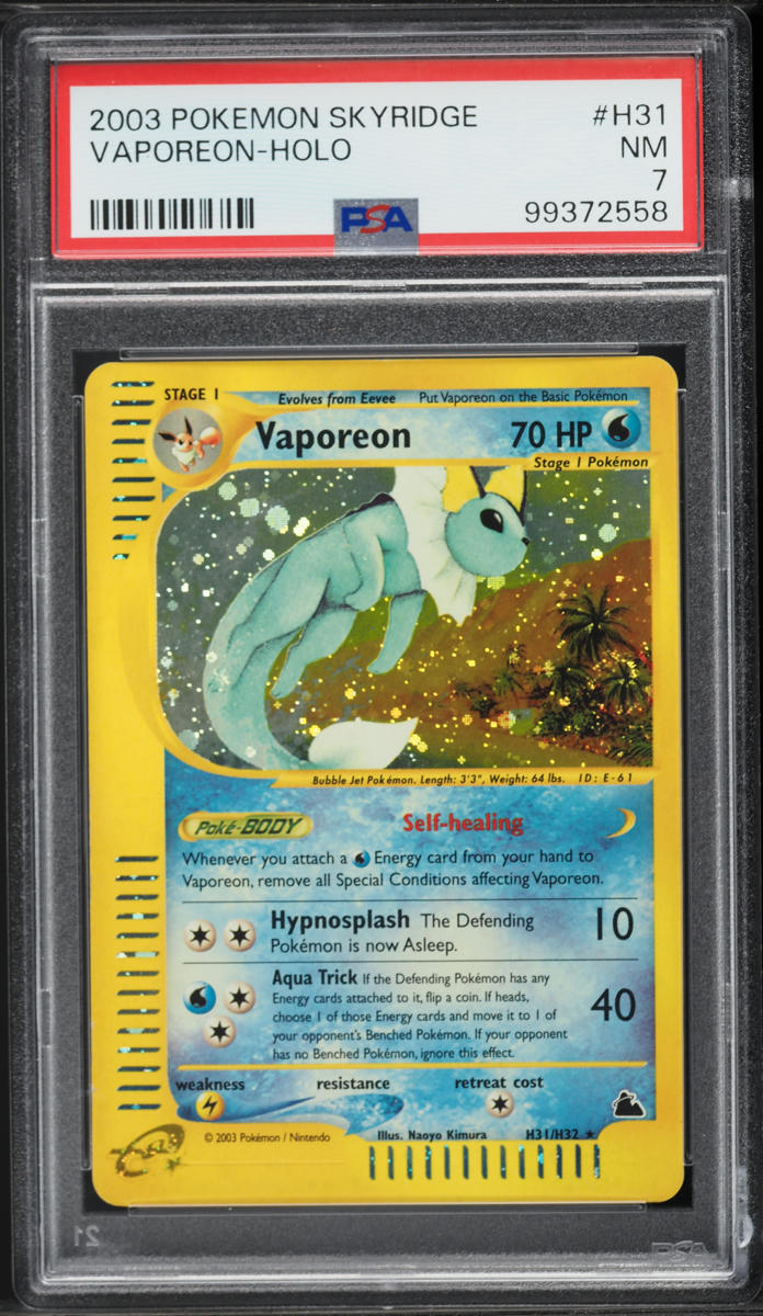 2003 Pokemon Skyridge Holo Vaporeon #H31 PSA 7 NRMT