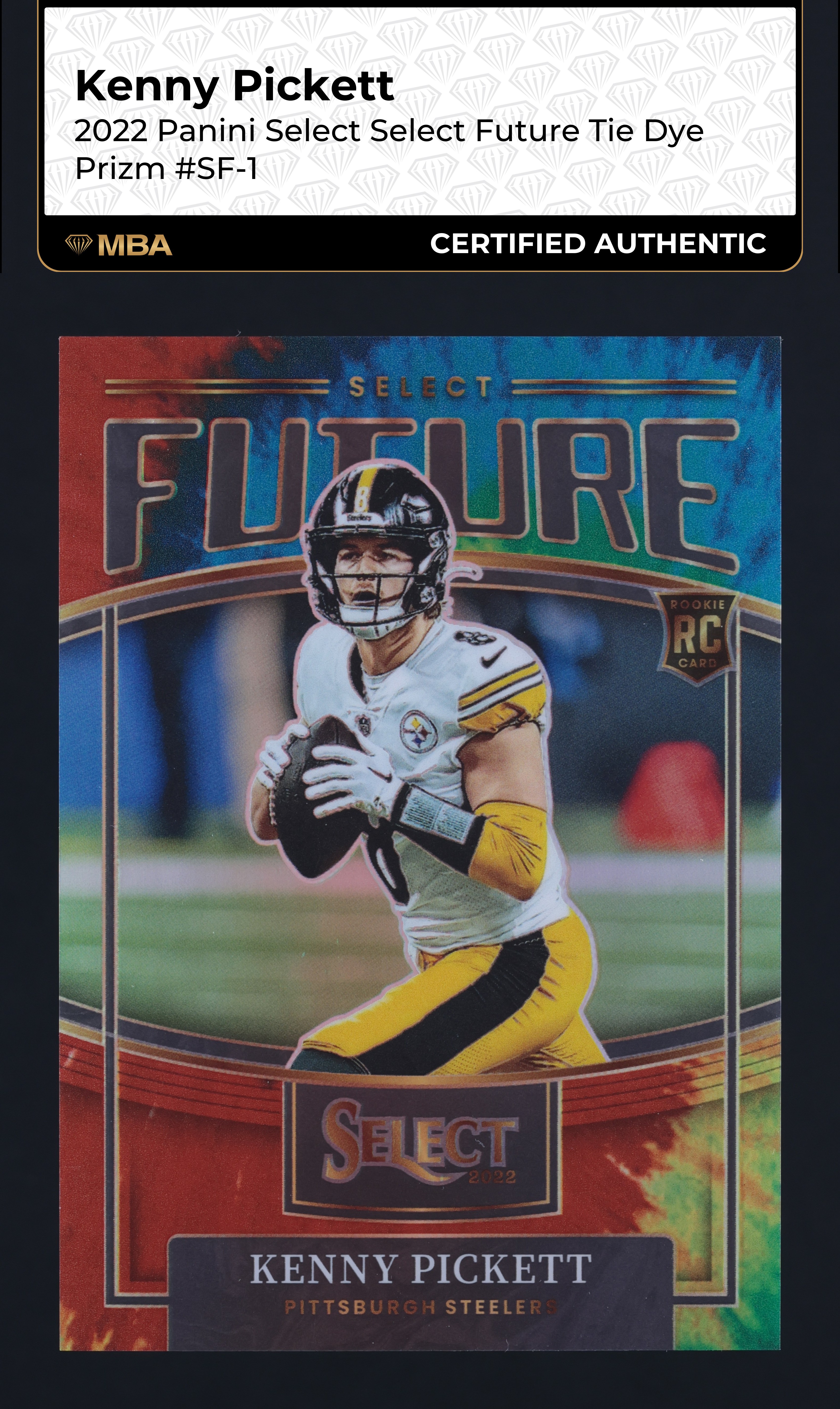 2022 Select Future Tie-Dye Prizm Kenny Pickett ROOKIE /25 #SF-1 MBA AUTH