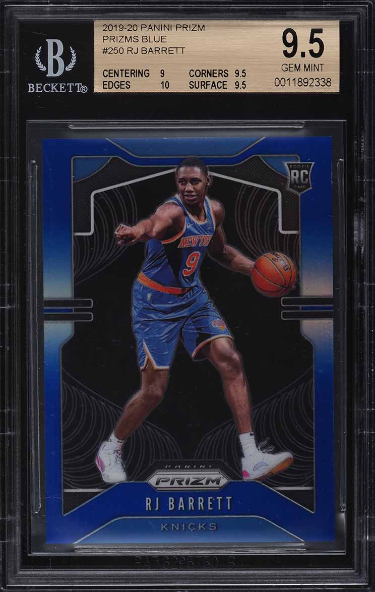 2019 Panini Prizm Blue Prizms RJ Barrett ROOKIE /199 #250 BGS 9.5 GEM MINT