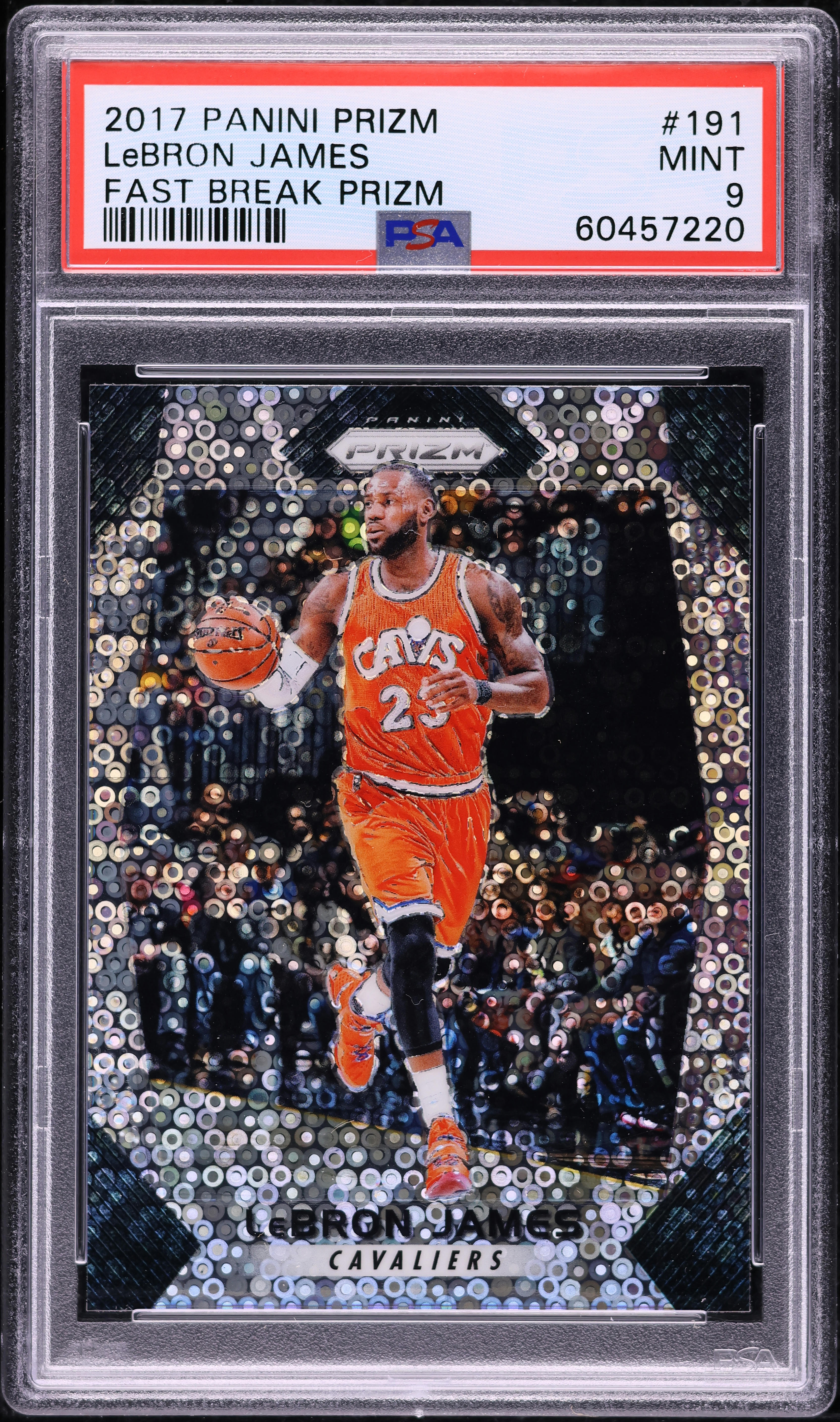 2017 Panini Prizm Fast Break LeBron James #191 PSA 9 MINT