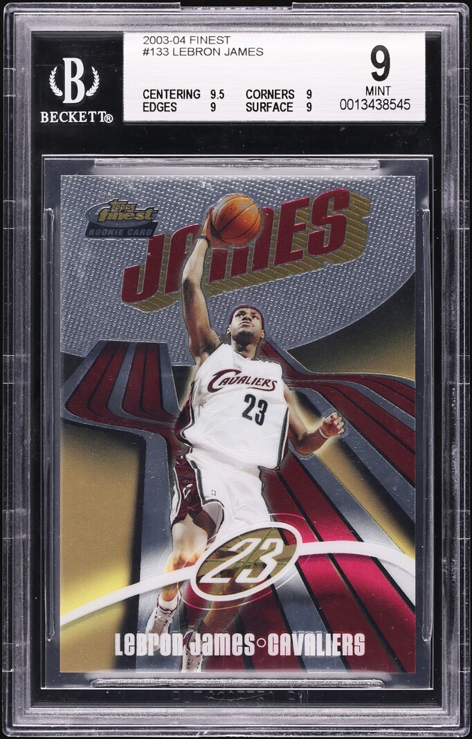 2003 Finest Basketball LeBron James ROOKIE /999 #133 BGS 9 MINT