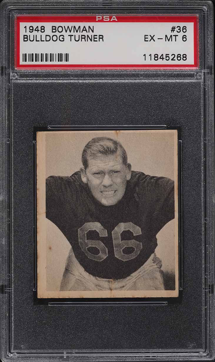1948 Bowman Football Bulldog Turner SP ROOKIE #36 PSA 6 EXMT