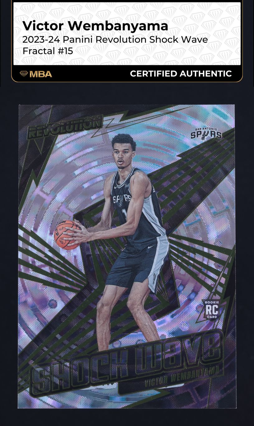 2023 Panini Revolution Shock Wave Fractal Victor Wembanyama ROOKIE #15 MBA AUTH