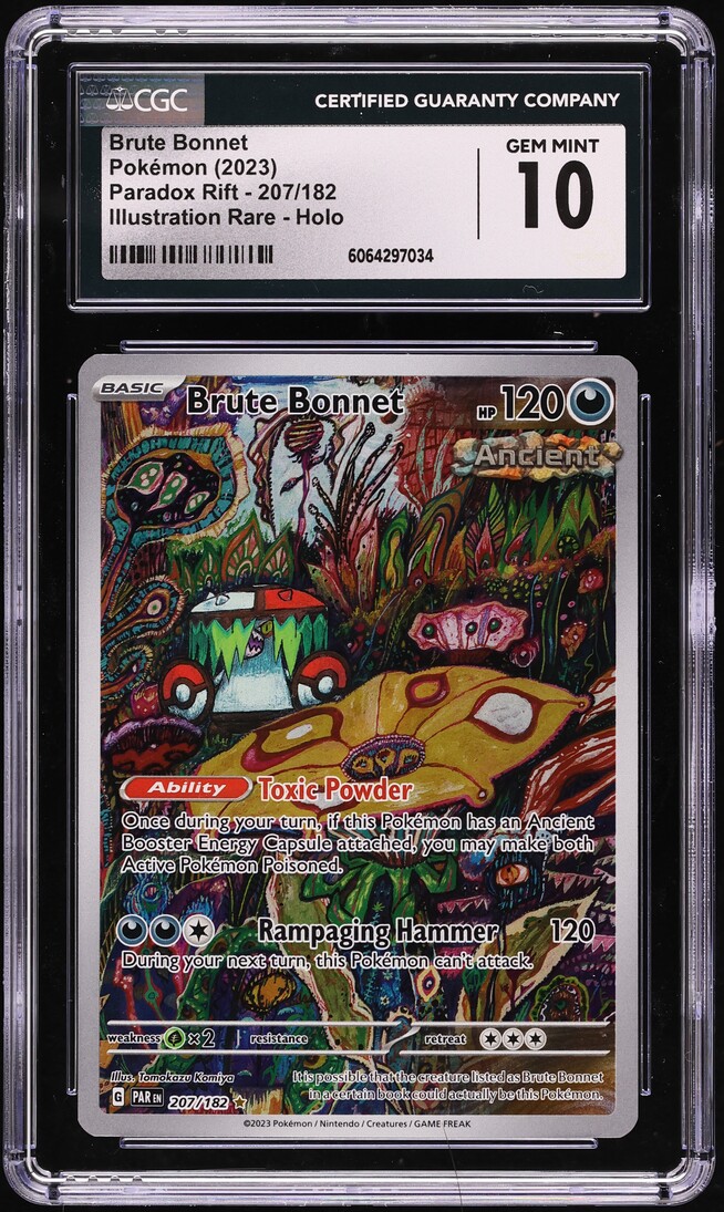 2023 Pokemon Scarelt & Violet Paradox Rift IR Brute Bonnet #207 CGC 10 GEM MINT
