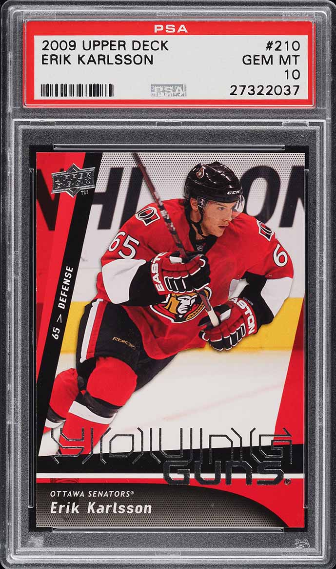 2009 Upper Deck Young Guns Erik Karlsson ROOKIE #210 PSA 10 GEM MINT
