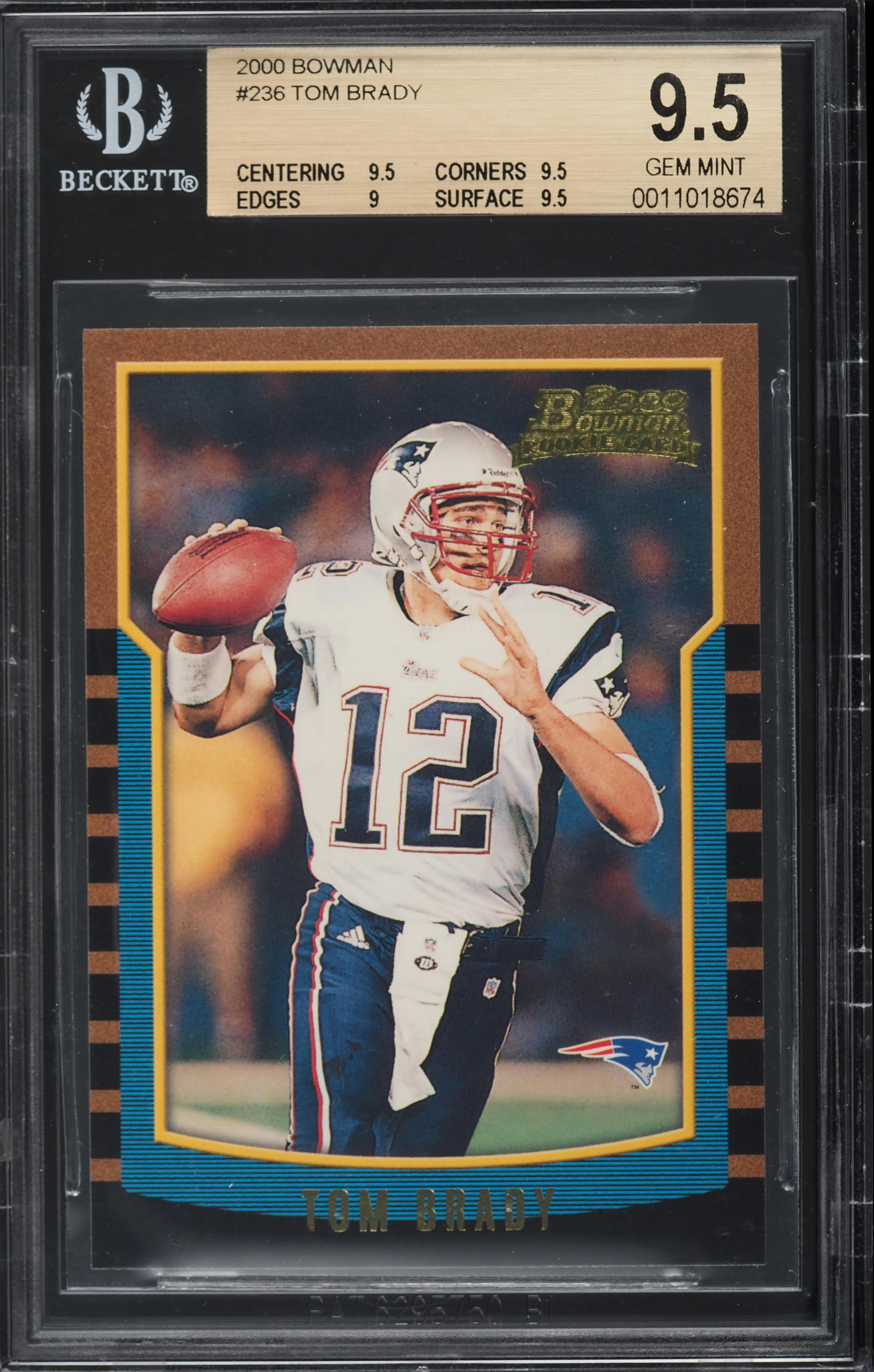 2000 Bowman Football Tom Brady ROOKIE #236 BGS 9.5 GEM MINT